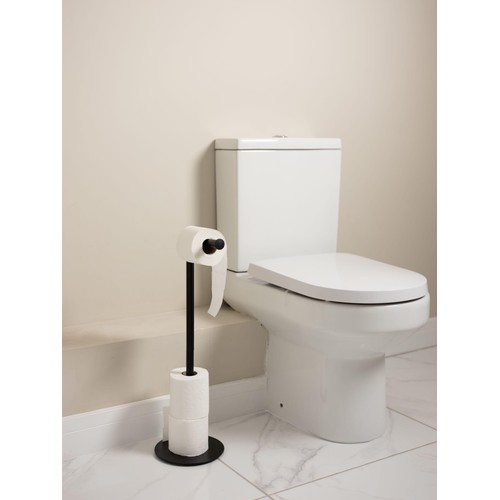 Addis Free Standing Metal Toilet Roll Holder, Black thumbnail 2