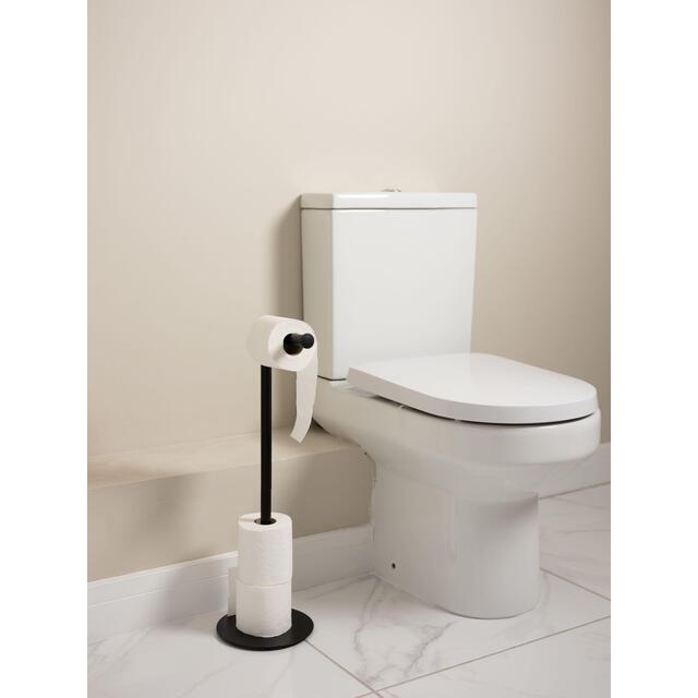 Addis Free Standing Metal Toilet Roll Holder, Black thumbnail 2