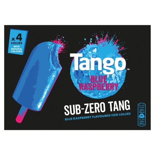 Tango Blue Raspberry Sub Zero Tang Lollies 4 x 70ml