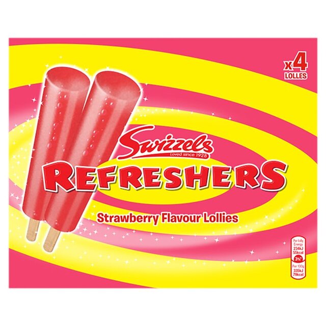 Swizzels Strawberry Refreshers Lollies 4 x 65ml