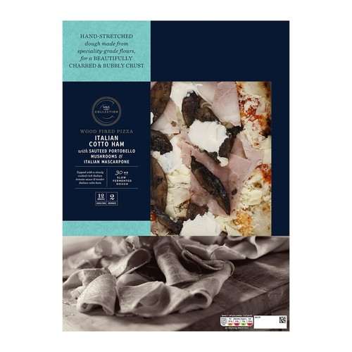 M&S Collection Ham, Mushroom & Mascarpone Pizza thumbnail 2