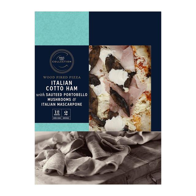 M&S Collection Ham, Mushroom & Mascarpone Pizza