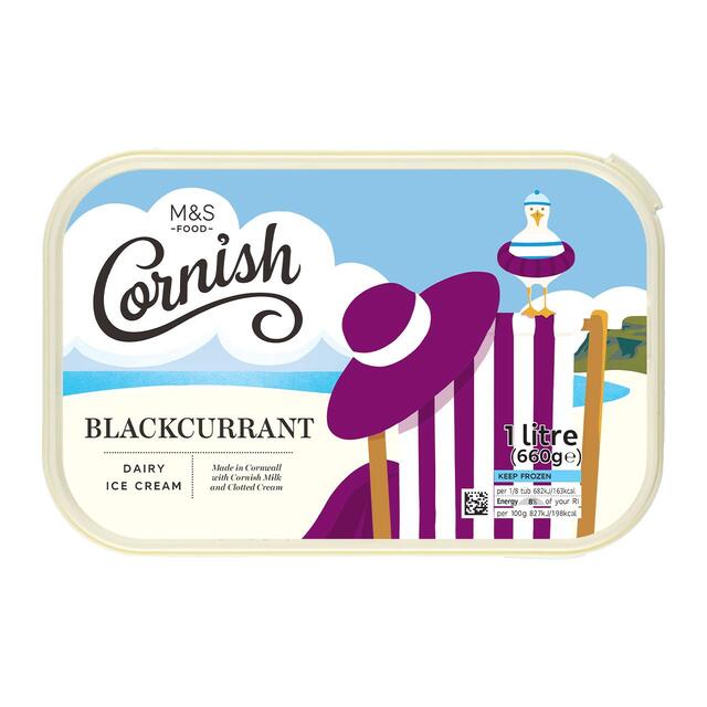 M&S Blackcurrant Cornish Clotted Cream Ice Cream thumbnail 2