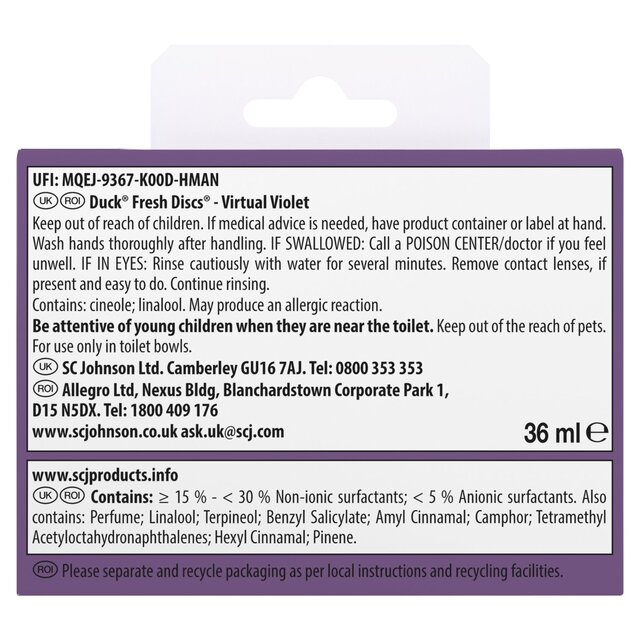 Duck Toilet Fresh Discs Holder Virtual Violet 36ml thumbnail 3