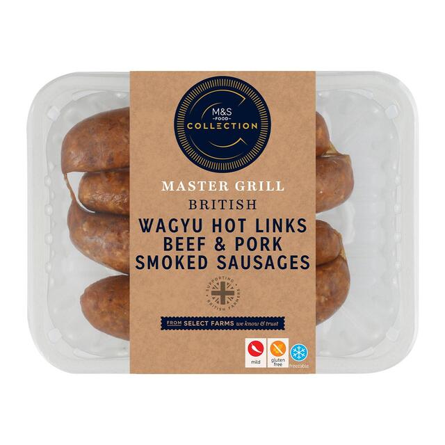 M&S Collection Master Grill Wagyu Beef & Pork Smoked Sausages
