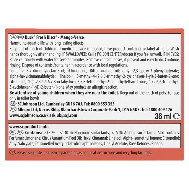 Duck Toilet Fresh Discs Holder Mango-Verse 36ml thumbnail 3