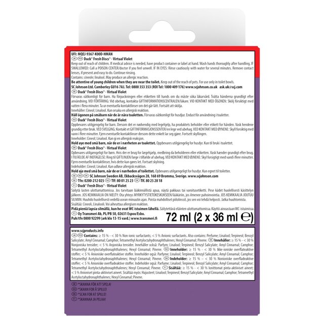 Duck Toilet Fresh Discs Duo Refills Virtual Violet thumbnail 3