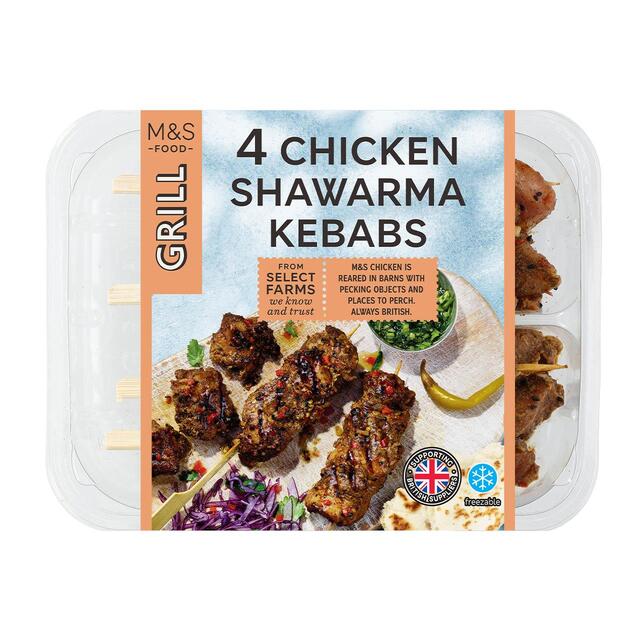 M&S 4 Chicken Shawarma Kebabs