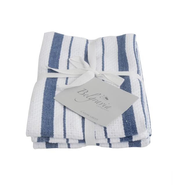 Belgravia Basket Weave Tea Towels, Blue