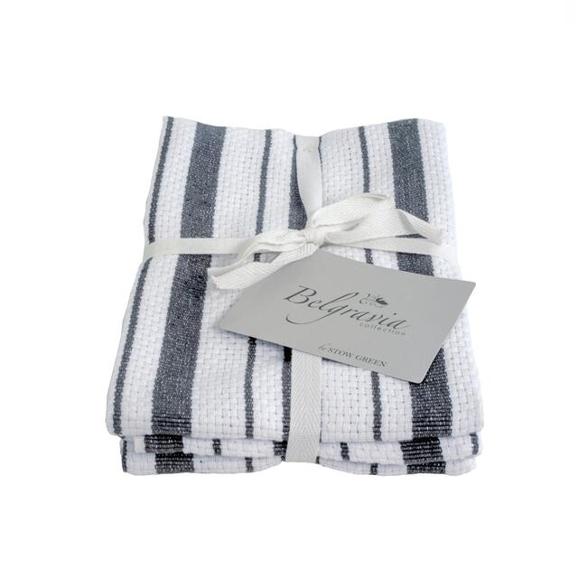 Belgravia Basket Weave Tea Towels, Grey