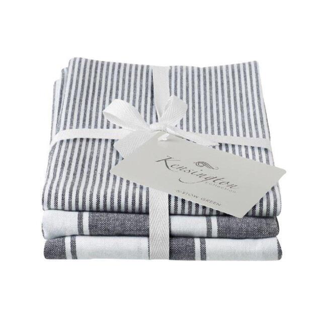 Kensington Stripe Tea Towel, Black