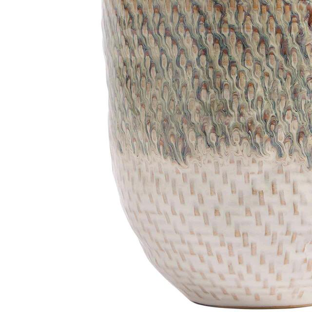 M&S Medium Glazed Textured Ceramic Planter, One Size, White thumbnail 3