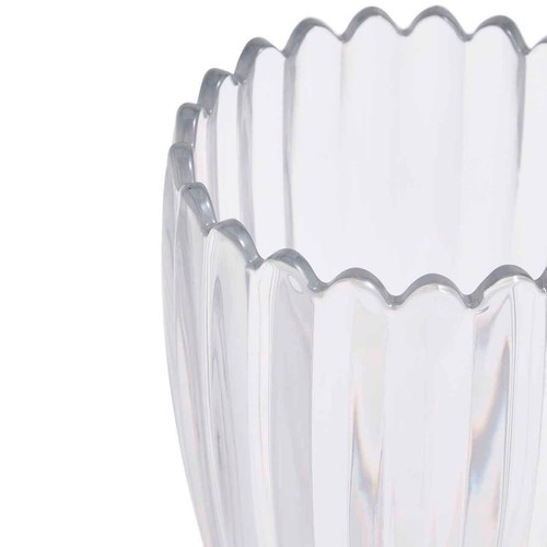 M&S Scallop Tapered Glass Vase, Clear thumbnail 3