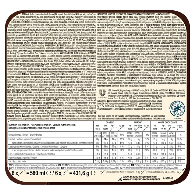 Magnum Classic, Almond & White Chocolate Ice Cream Sticks 6MP thumbnail 2