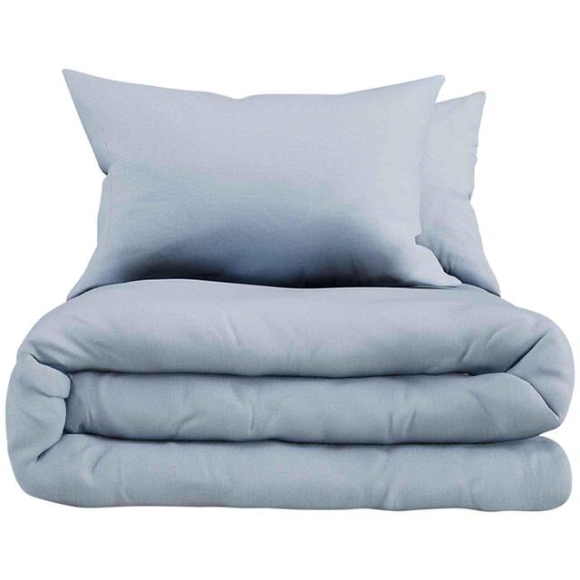 M&S Cotton Rich Bedding Set, Single-Super King, Chambray