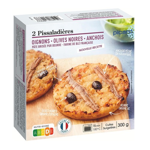Picard-2 Onion, Black Olives, Anchovies Tarts