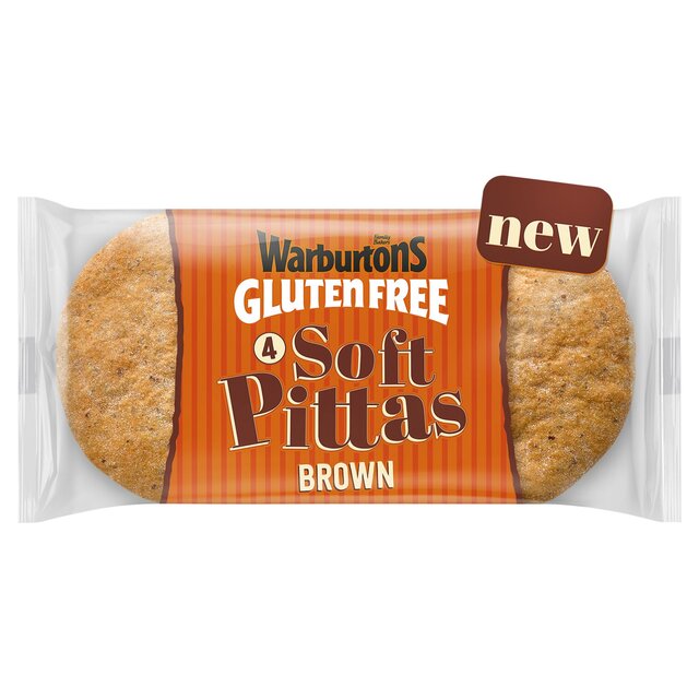Warburtons Gluten Free 4 Soft Brown Pittas