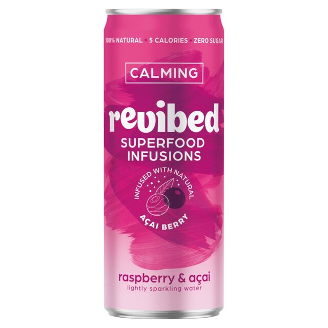 Revibed Calming Raspberry and Acai Berry Infused Lightly Sparkling Water