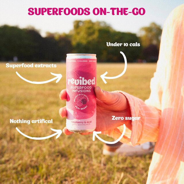 Revibed Calming Raspberry and Acai Berry Infused Lightly Sparkling Water thumbnail 2
