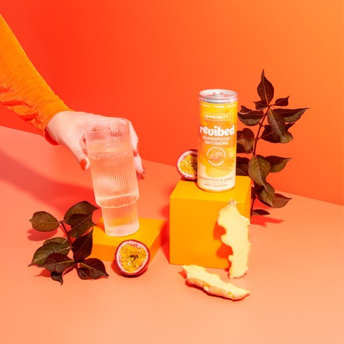Revibed Immunity Passionfruit and Ginger Infused Lightly Sparkling Water thumbnail 2