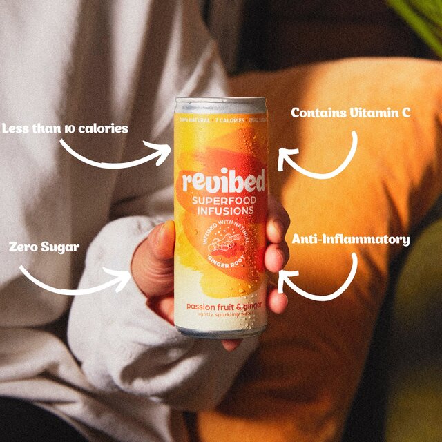 Revibed Immunity Passionfruit and Ginger Infused Lightly Sparkling Water thumbnail 3