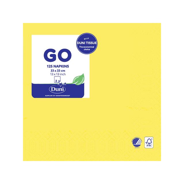 Yellow 2 Ply 33cm Paper Party Napkins