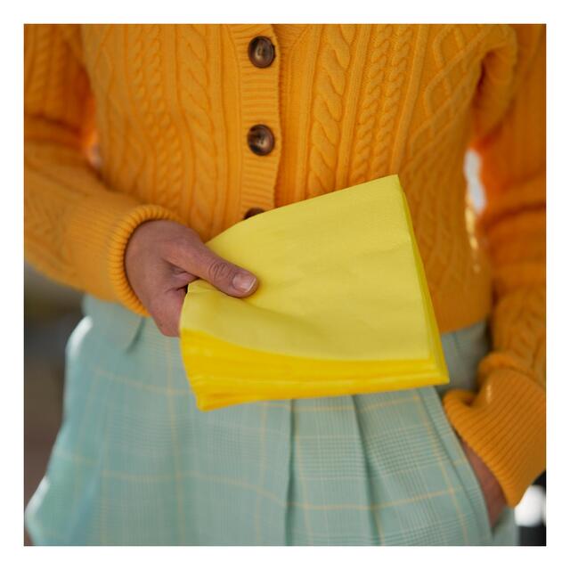 Yellow 2 Ply 33cm Paper Party Napkins thumbnail 3