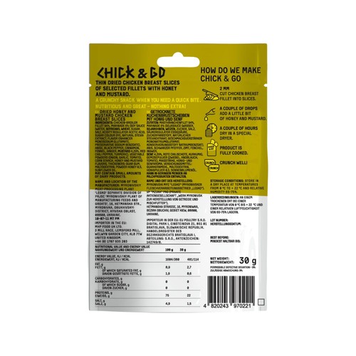Chick and Go, dried chicken breast slices with mustard and honey thumbnail 2