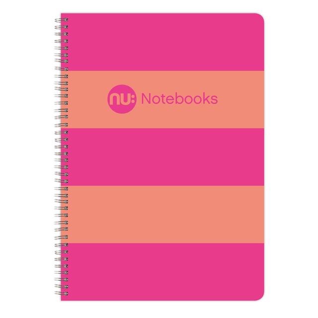 Nuco Nu Stripes A4 Notebook, Pink and Orange, 160 pages