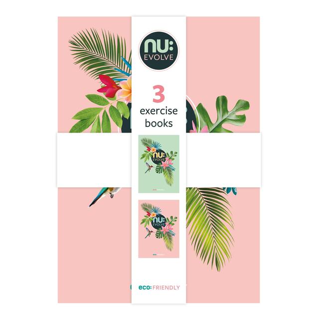 Nuco Nu Evolve Tropical A5 Stitched Notebook - 3 pack, 200 pages
