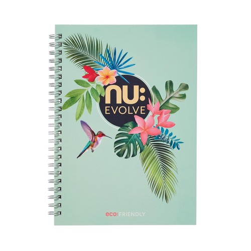Nuco Nu Evolve Tropical A5 Wiro Notebook, Green, 160 pages