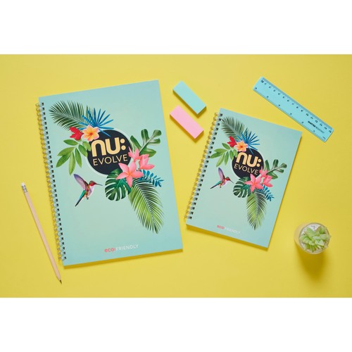 Nuco Nu Evolve Tropical A5 Wiro Notebook, Green, 160 pages thumbnail 2