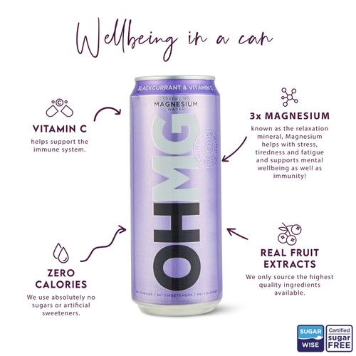 OHMG Blackcurrant sparkling magnesium water thumbnail 2