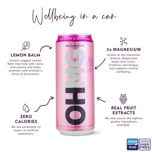 OHMG Raspberry sparkling magnesium water thumbnail 3