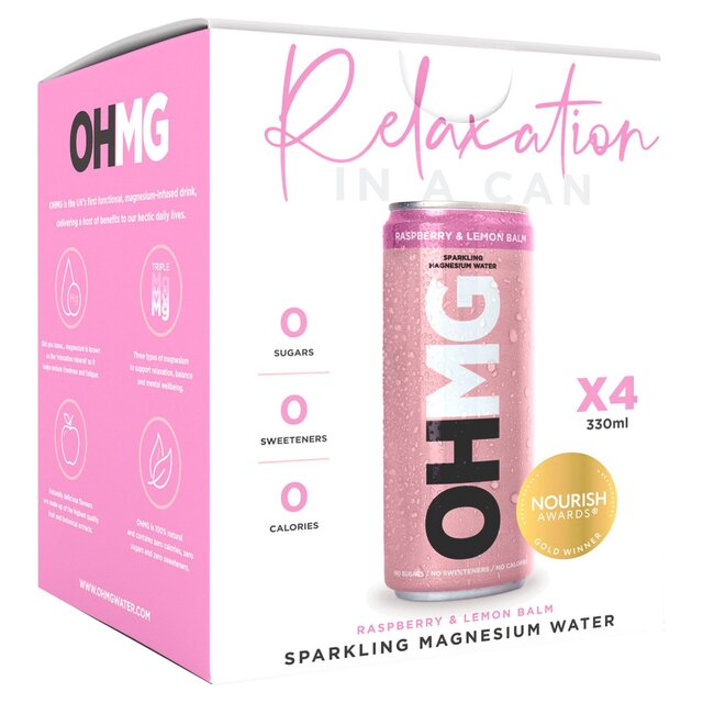 OHMG Raspberry sparkling magnesium water