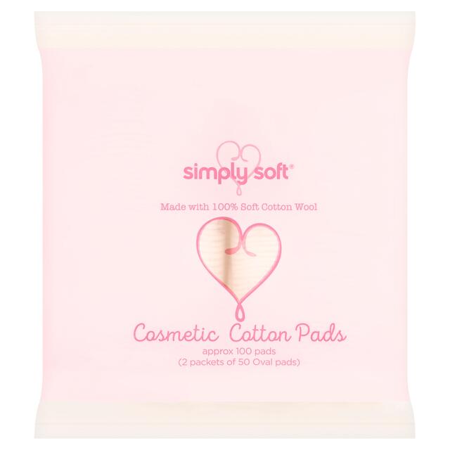 Simply Soft 2 x 50 Oval Cosmetic Cotton Pads Multipack