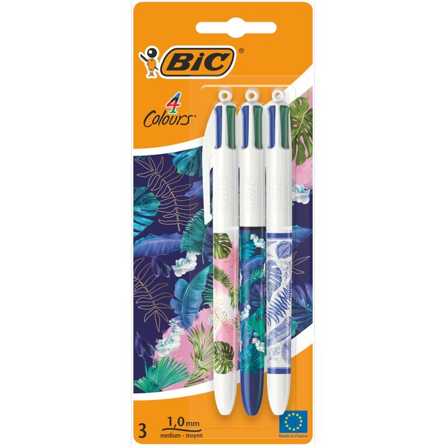 BIC 4 Colours Hydrodipping Retractable Ballpoint Pens