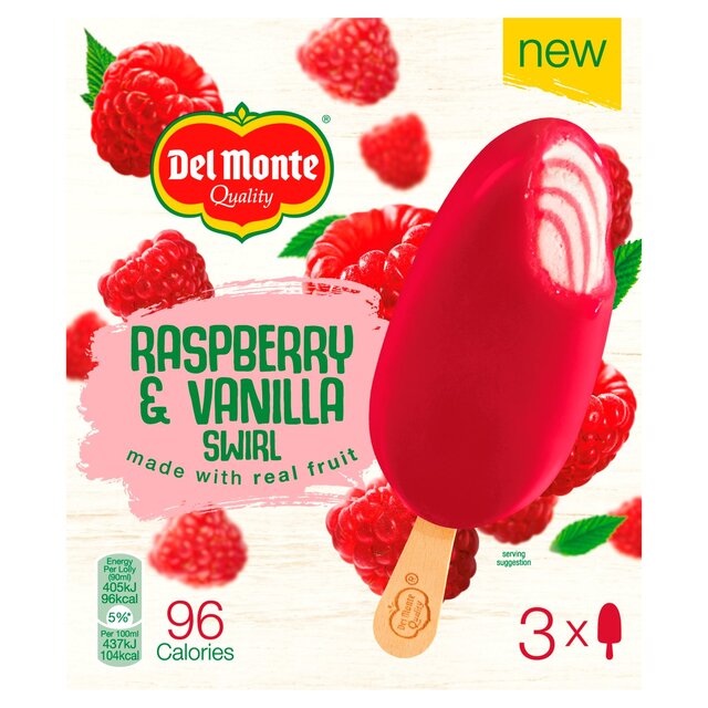 Del Monte Raspberry and Vanilla Ice Cream Stick