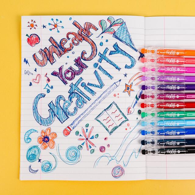 Pilot FriXion Ball Stick Medium Line Colour Pens 6pk Wallet - Assorted thumbnail 5