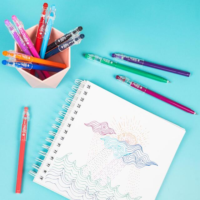 Pilot FriXion Ball Stick Medium Line Colour Pens 6pk Wallet - Assorted thumbnail 6