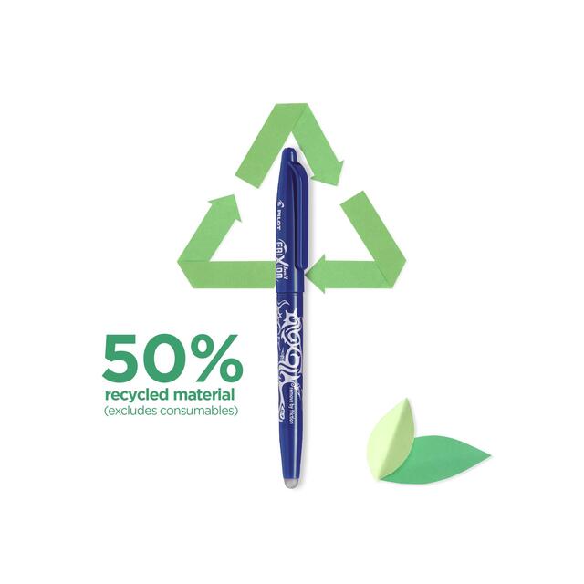 Pilot FriXion Ball Medium Line Single Pen + 3 Refills - Blister Card - Blue thumbnail 3