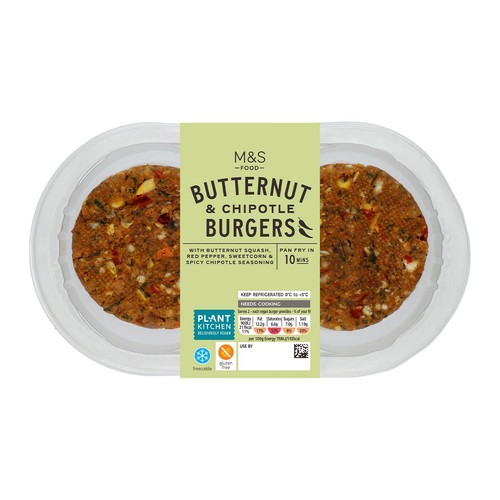 M&S Grill 2 Butternut & Chipotle Burgers thumbnail 2