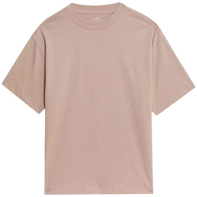 M&S Pure Cotton Plain T-Shirt, 6-12 Years, Neutral