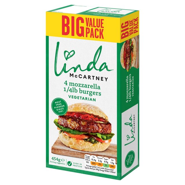 Linda McCartney 4 Mozzarella Burgers thumbnail 2