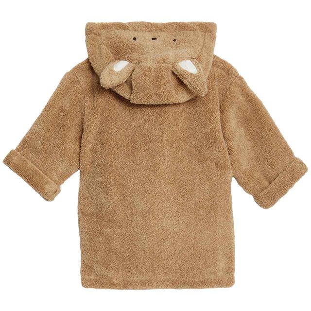 M&S Pure Cotton Towelling Hooded Robe, 0-36 Months, Camel thumbnail 2