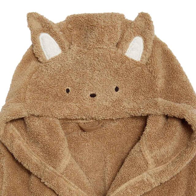 M&S Pure Cotton Towelling Hooded Robe, 0-36 Months, Camel thumbnail 3