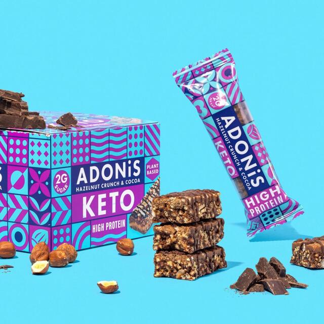 ADONiS Hazelnut Crunch Keto Protein Bar - Box thumbnail 2