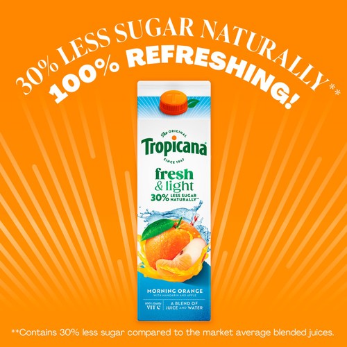 Tropicana Fresh & Light Morning Orange 850ml thumbnail 2