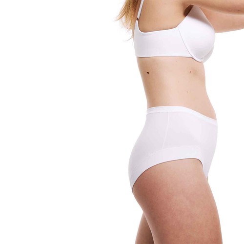 M&S Womens Body Flexifit High Rise Shorts, 8, White thumbnail 3