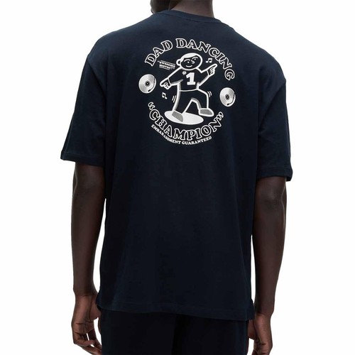 M&S Dancing Dad Graphic Pyjama Set, Small, Navy  thumbnail 3